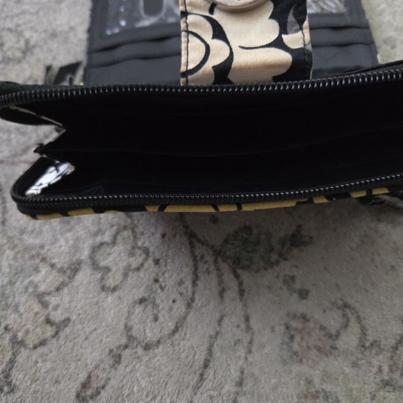 Vera Bradley Black and Yellow Floral Wallet - Picture 4 of 4